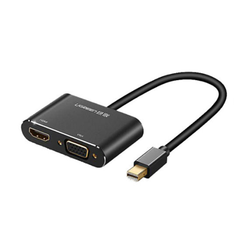 کابل تبدیل Mini Displayport به HDMI و VGA یوگرین مدل MD115-نقره‌ای