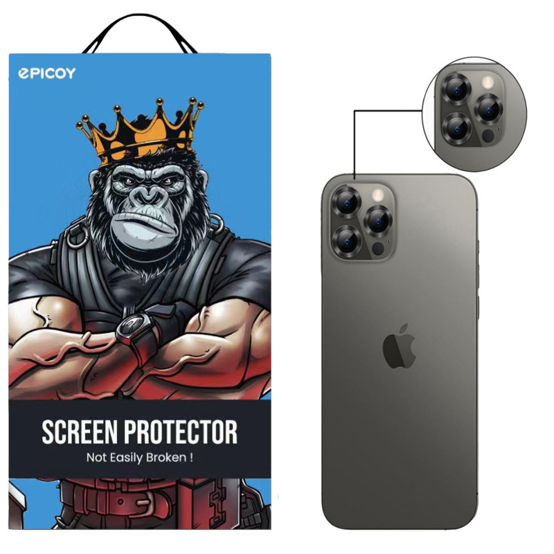 محافظ لنز دوربین گوشی اپل iPhone 13 Pro / 13 Pro Max اپیکوی مدل HD-ColorLenz-نقره‌ای