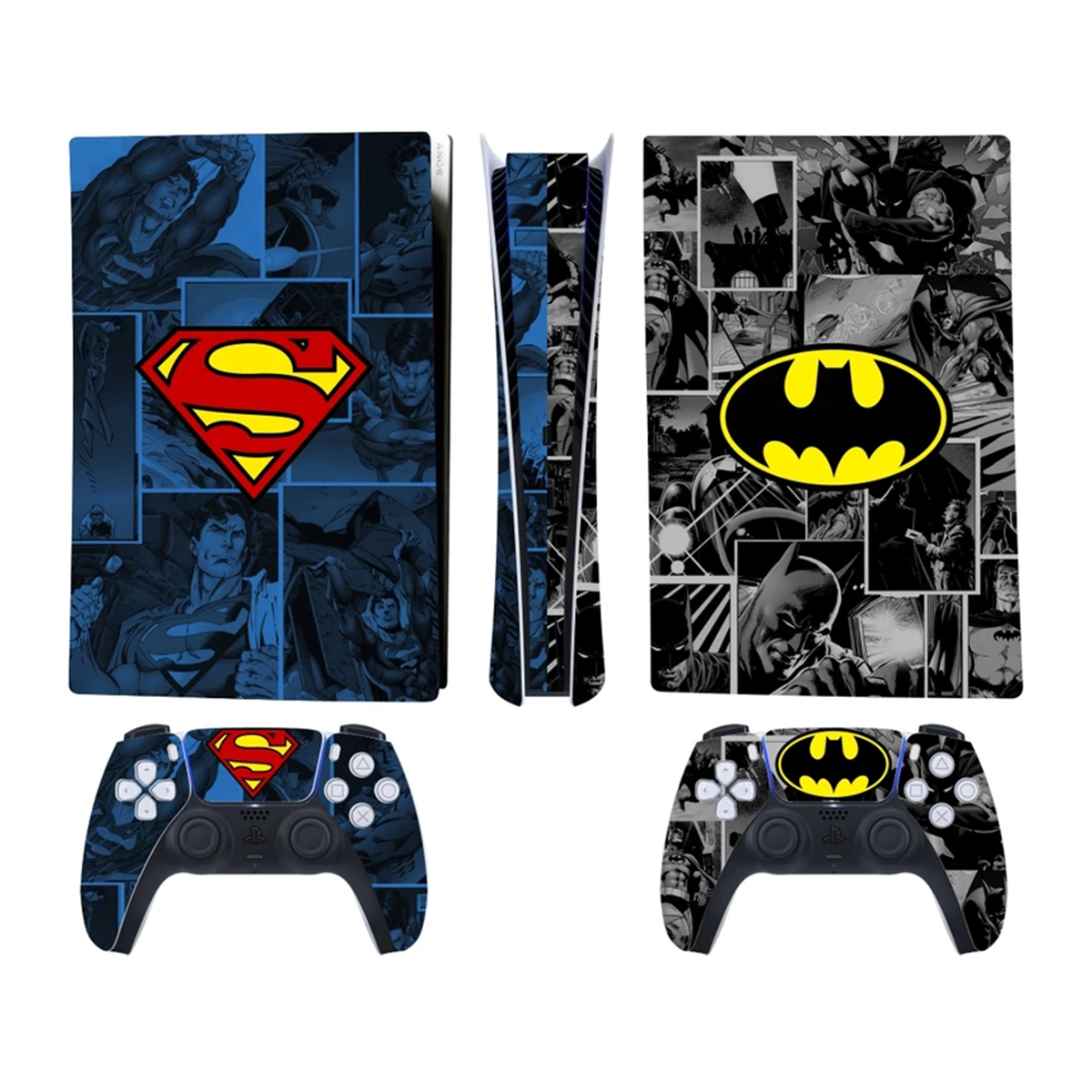 برچسب PS5 دیجیتال و دسته بازی مدل Batman Superman