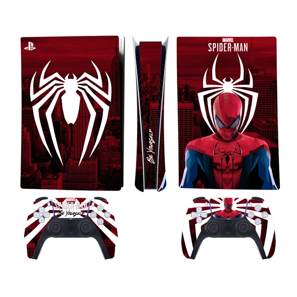 برچسب PS5 دیجیتال و دسته بازی مدل Spider-Man