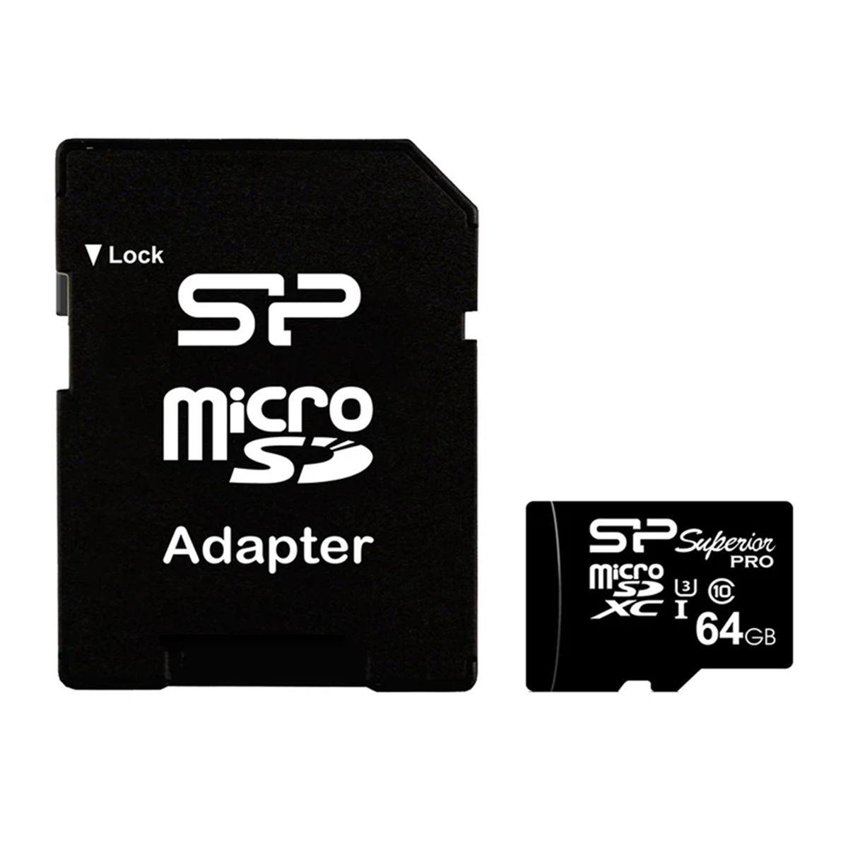 کارت حافظه‌ microSDXC سیلیکون پاور مدل Superior Pro کلاس 10 استاندارد UHS-I U3 سرعت 90MBps ظرفیت 64 گیگابایت به همراه آداپتور