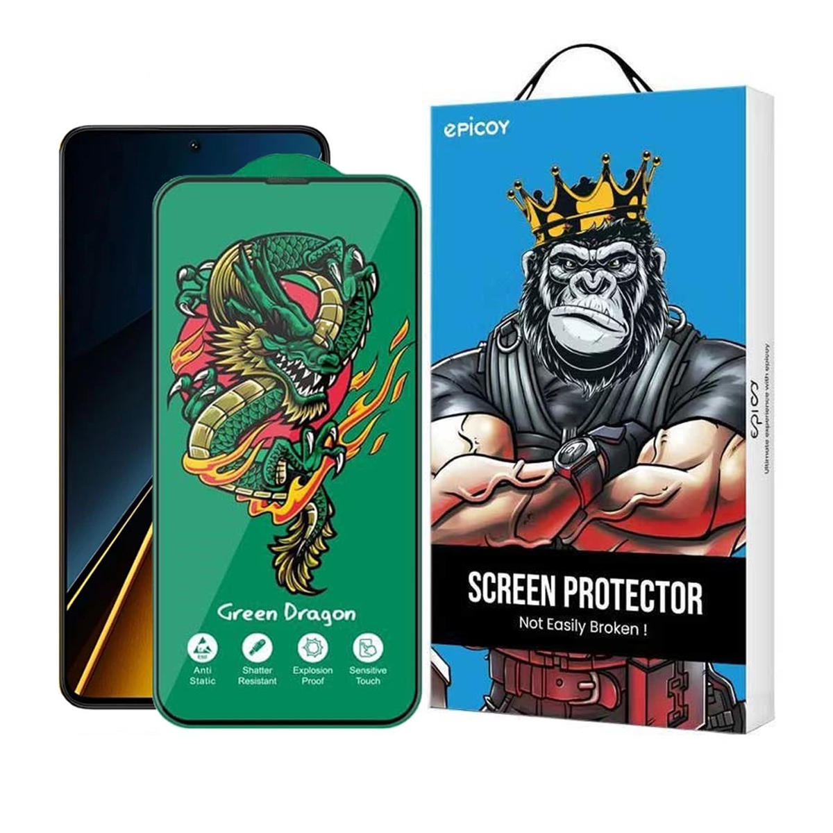 گلس گوشی پوکو X6 5G اپیکوی مدل Green Dragon