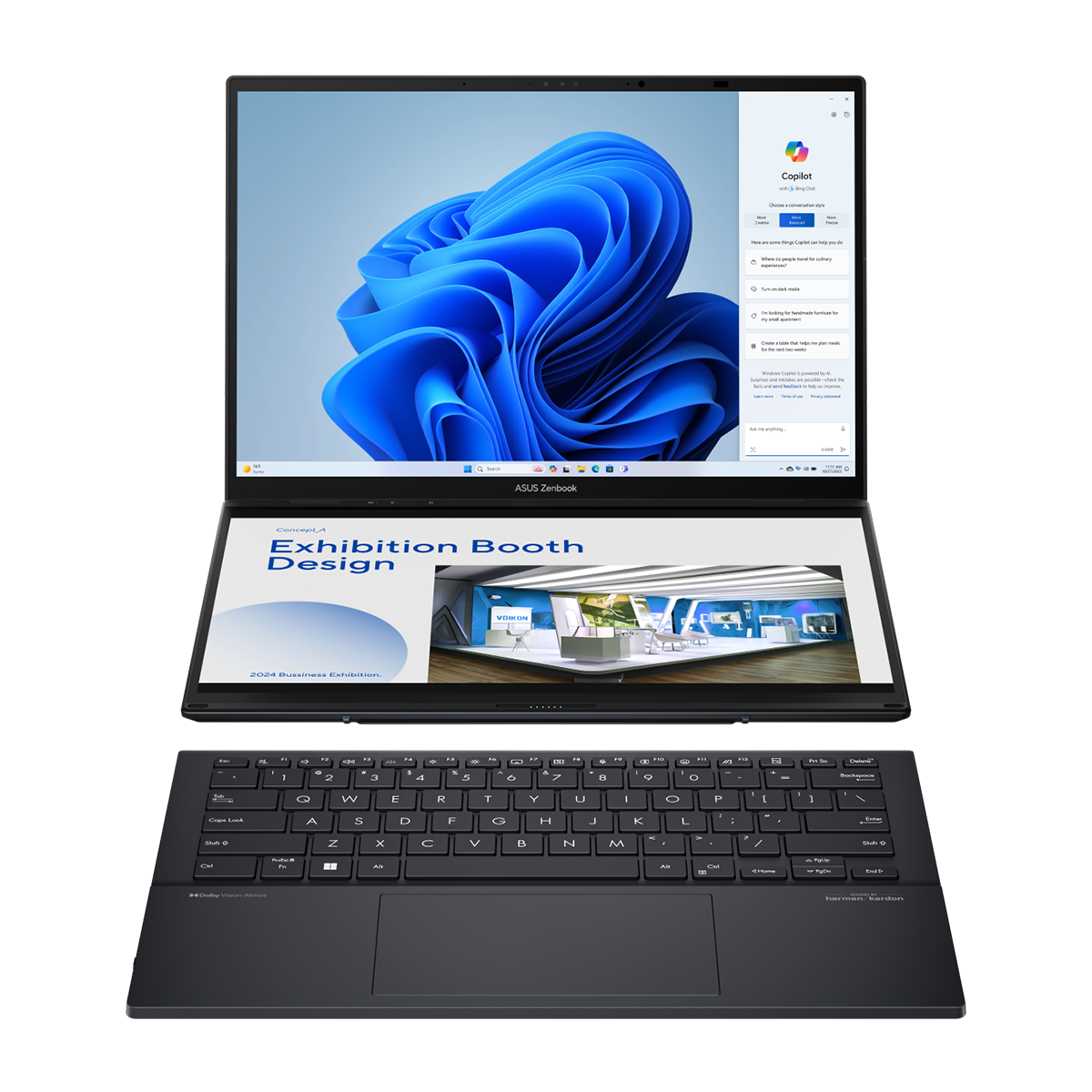 لپ تاپ ایسوس 14 اینچی مدل Zenbook Duo UX8406MA Ultra 9 185H 32GB 2TB