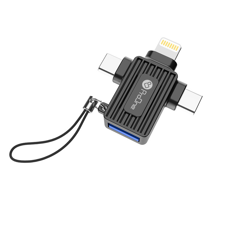 مبدل لایتنینگ به تایپ سی - USB - میکرو یو اس بی پرووان مدل PCO10-سفید