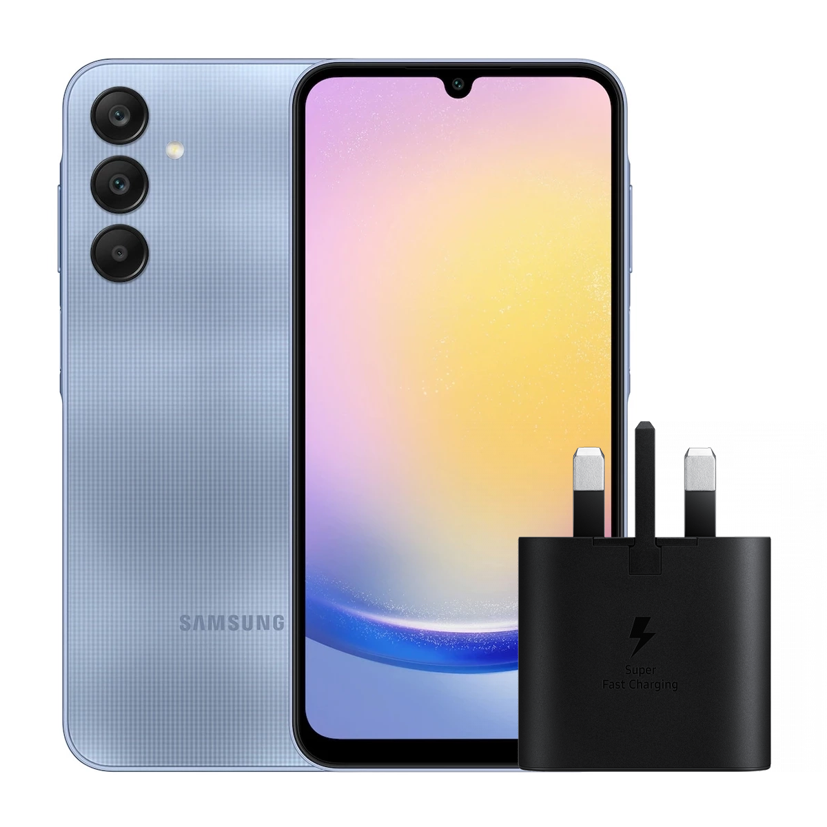 گوشی موبايل سامسونگ مدل Galaxy A25 5G ظرفیت 128 گیگابایت رم 6 گیگابایت به همراه شارژر سامسونگ مدل EP-TA800XWEGGB