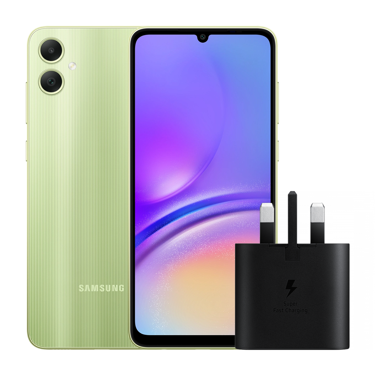 گوشی موبايل سامسونگ مدل Galaxy A05 4G ظرفیت 64 گیگابایت رم 4 گیگابایت به همراه شارژر سامسونگ مدل EP-TA800XWEGGB