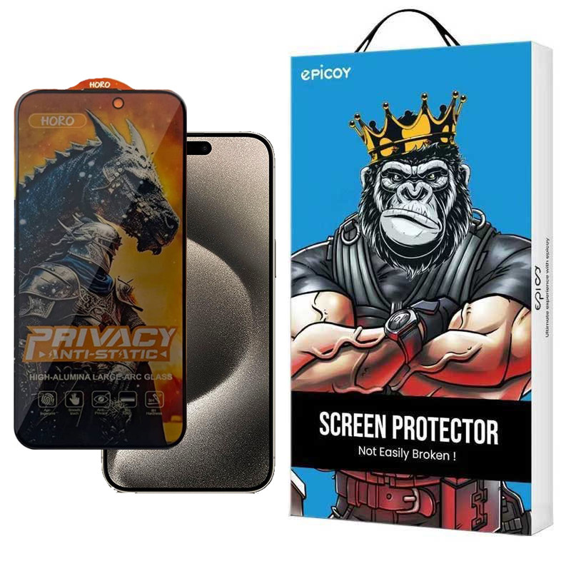 محافظ صفحه نمایش حریم شخصی گوشی اپل iPhone 15 Pro Max اپیکوی مدل Knight Privacy-مشکی