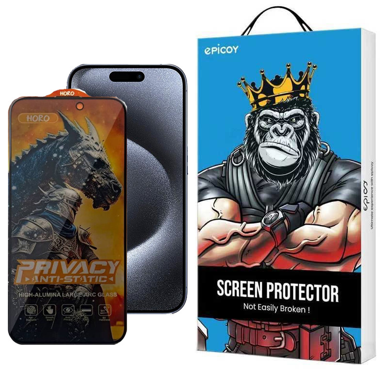 محافظ صفحه نمایش حریم شخصی گوشی اپل iPhone 15 Pro اپیکوی مدل Knight Privacy-مشکی