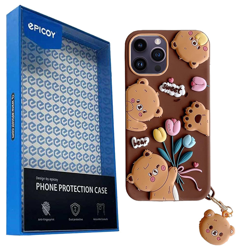 کاور گوشی اپل iPhone 13 Pro اپیکوی مدل Chubby Bear به همراه آویز-چند رنگ 