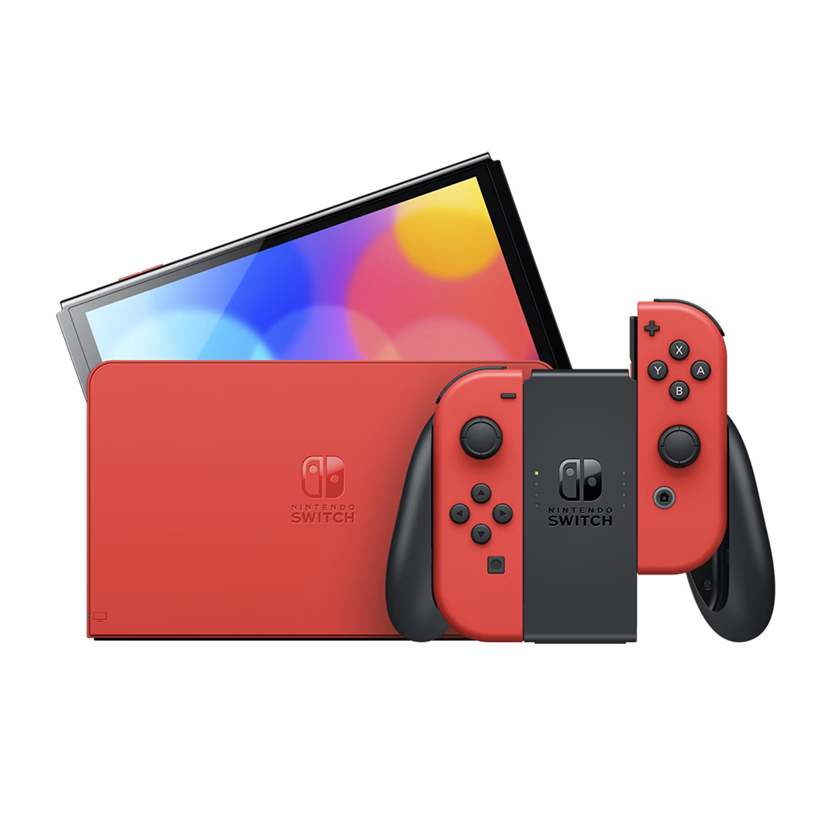 کنسول بازی نینتندو مدل Switch White OLED Mario Red-قرمز