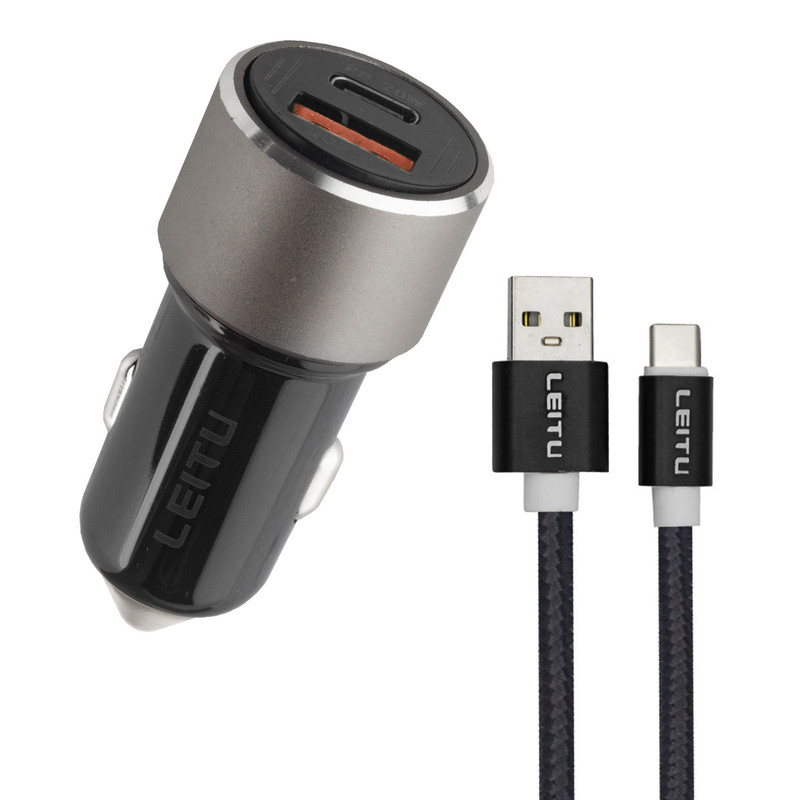 شارژر فندکی لیتو مدل LC-C5 به همراه کابل تبدیل USB-C