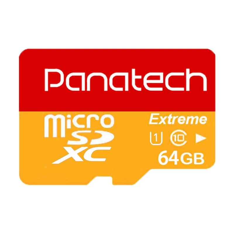 کارت حافظه microSDXC پاناتک مدل Extreme کلاس 10 استاندارد UHS-I U1 سرعت 30MBps ظرفیت 64 گیگابایت-زرد