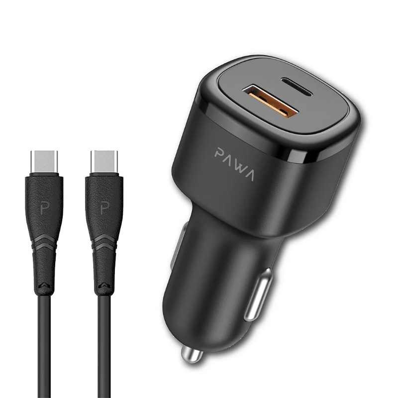  شارژر فندکی 48 وات پاوا مدل Solid CarCharger  به همراه کابل USB-C 