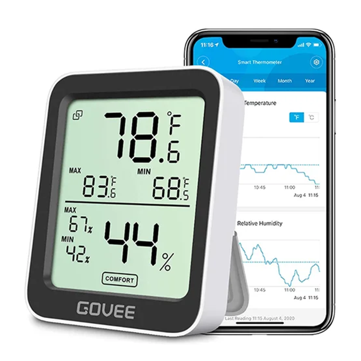 دماسنج و رطوبت سنج گووی مدل Bluetooth Hygrometer Thermometer H5075