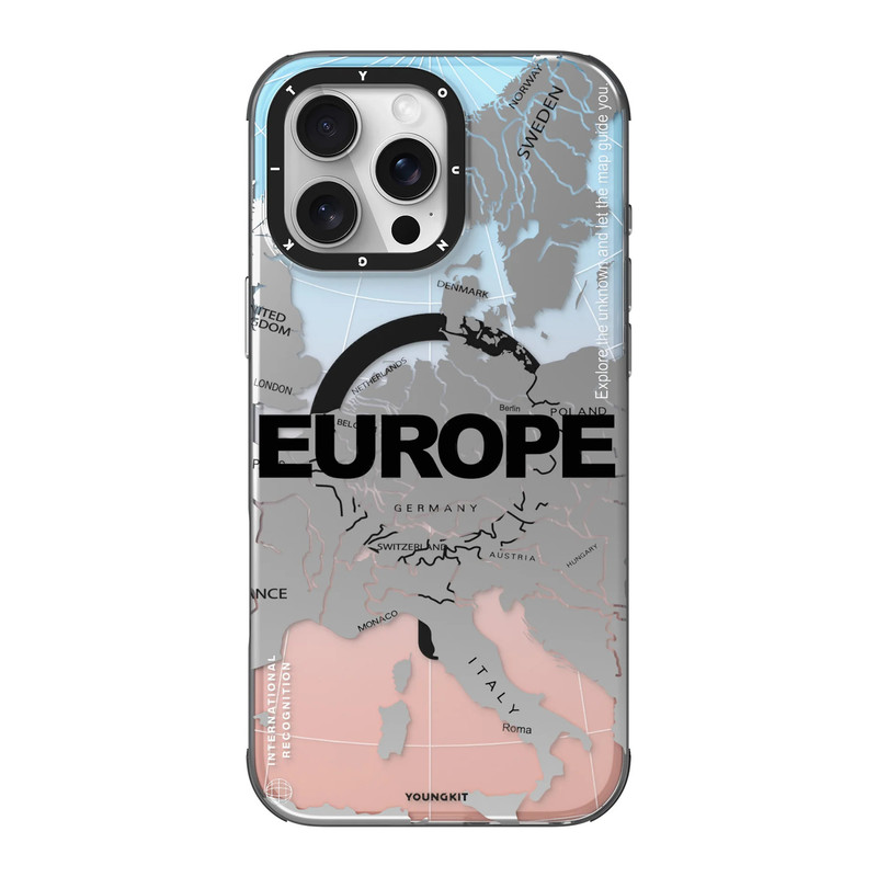 کاور گوشی اپل Iphone 16 pro یانگ کیت مدل Color Changing Globe کد Europe