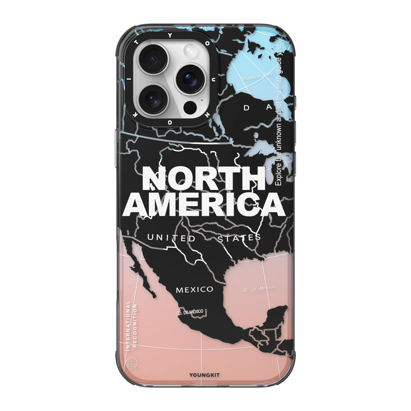 کاور گوشی اپل Iphone 16 pro یانگ کیت مدل Color Changing Globe کد North America