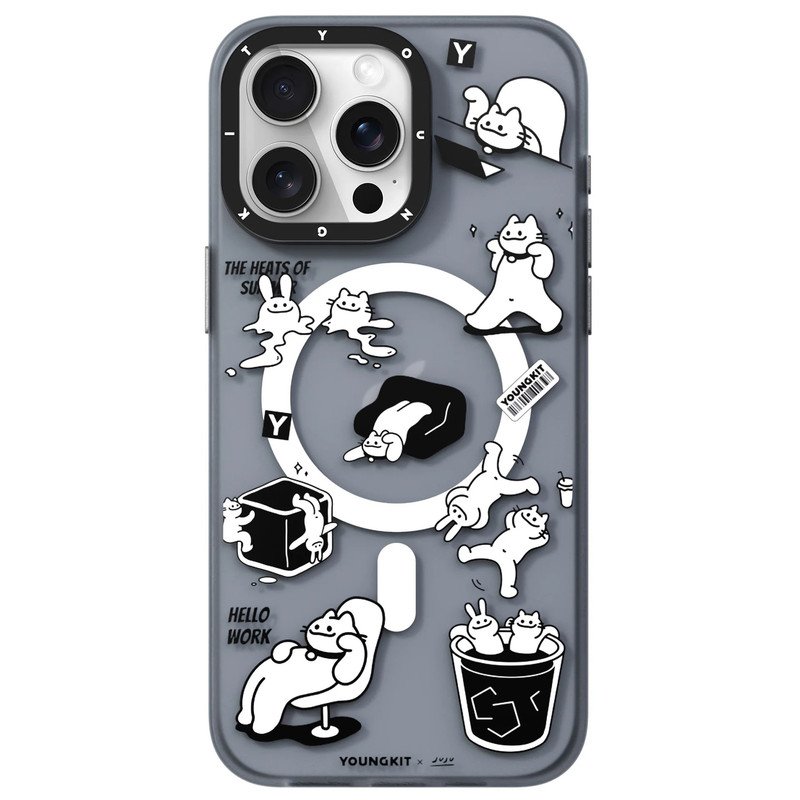 کاور گوشی اپل Iphone 13 یانگ کیت مدل Rabbit and Cat