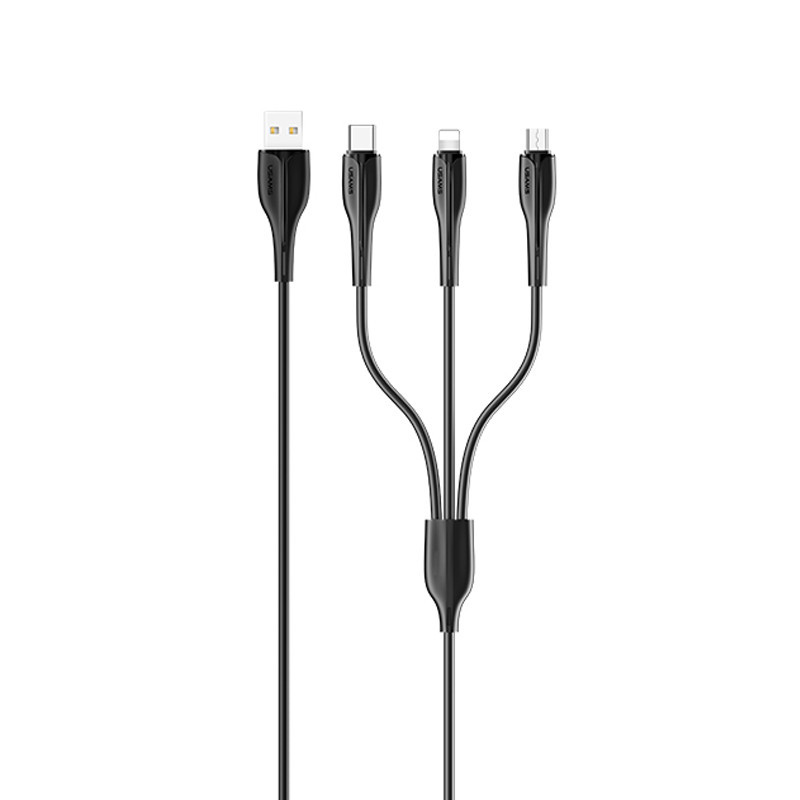 کابل تبدیل USB به microUSB /لایتنینگ /USB-C یوسمز مدل US-SJ374 U38 طول 1 متر