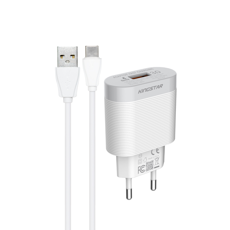 شارژر دیواری 18 وات کینگ استار مدل KW188Q به همراه کابل USB-C