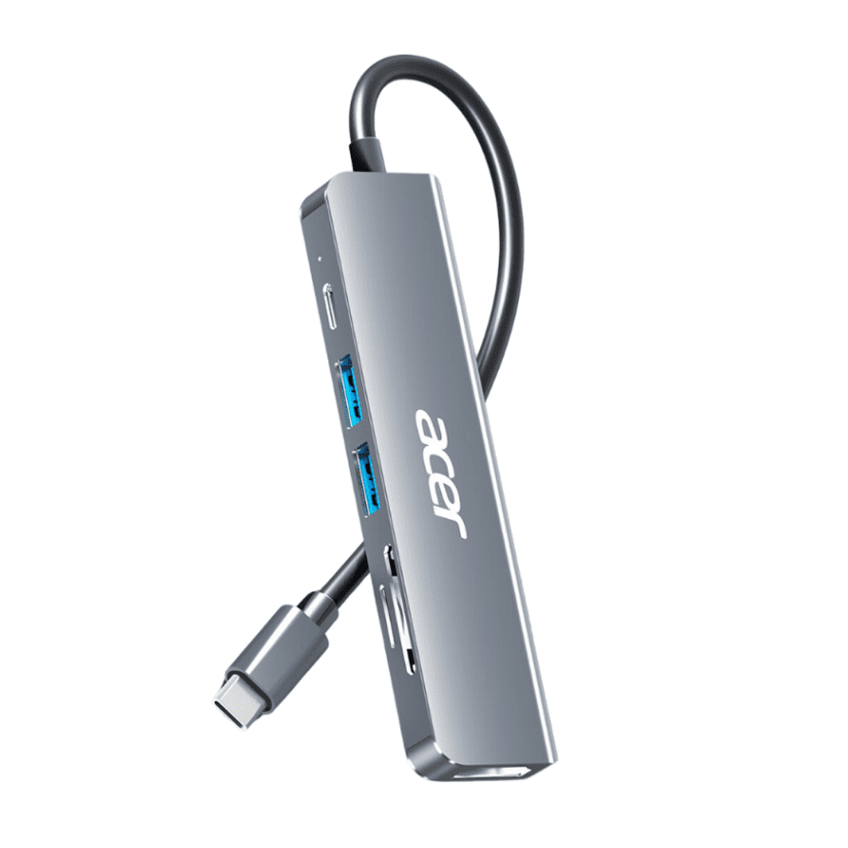 هاب USB-C ایسر 6 پورت مدل HY41-T6 6 in 1-نقره‌ای