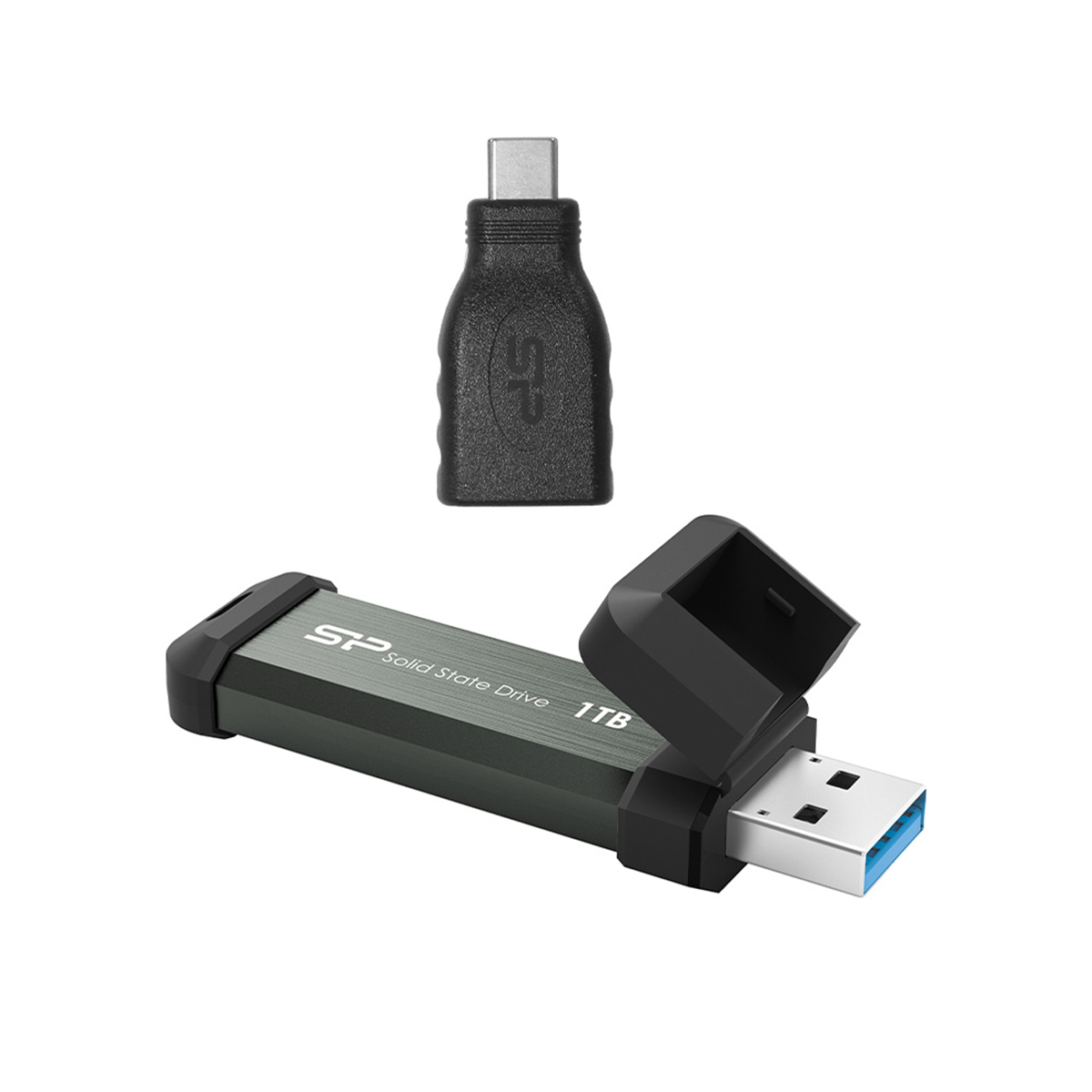 هارد اس اس دی اکسترنال سیلیکون پاور مدل MS70 ظرفیت 1 ترابایت به همراه تبدیل USB به TYPE C