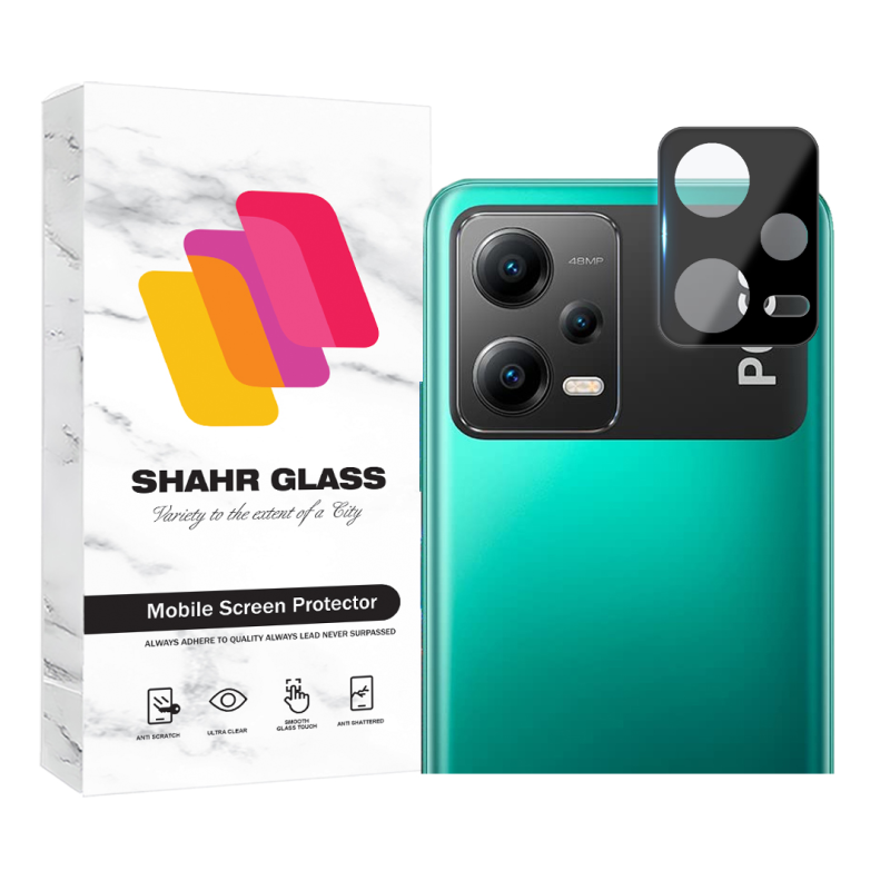  محافظ لنز دوربین فول شهر گلس مدل LENSFSH مناسب برای گوشی موبایل شیائومی Redmi Note 12 5G / Poco X5