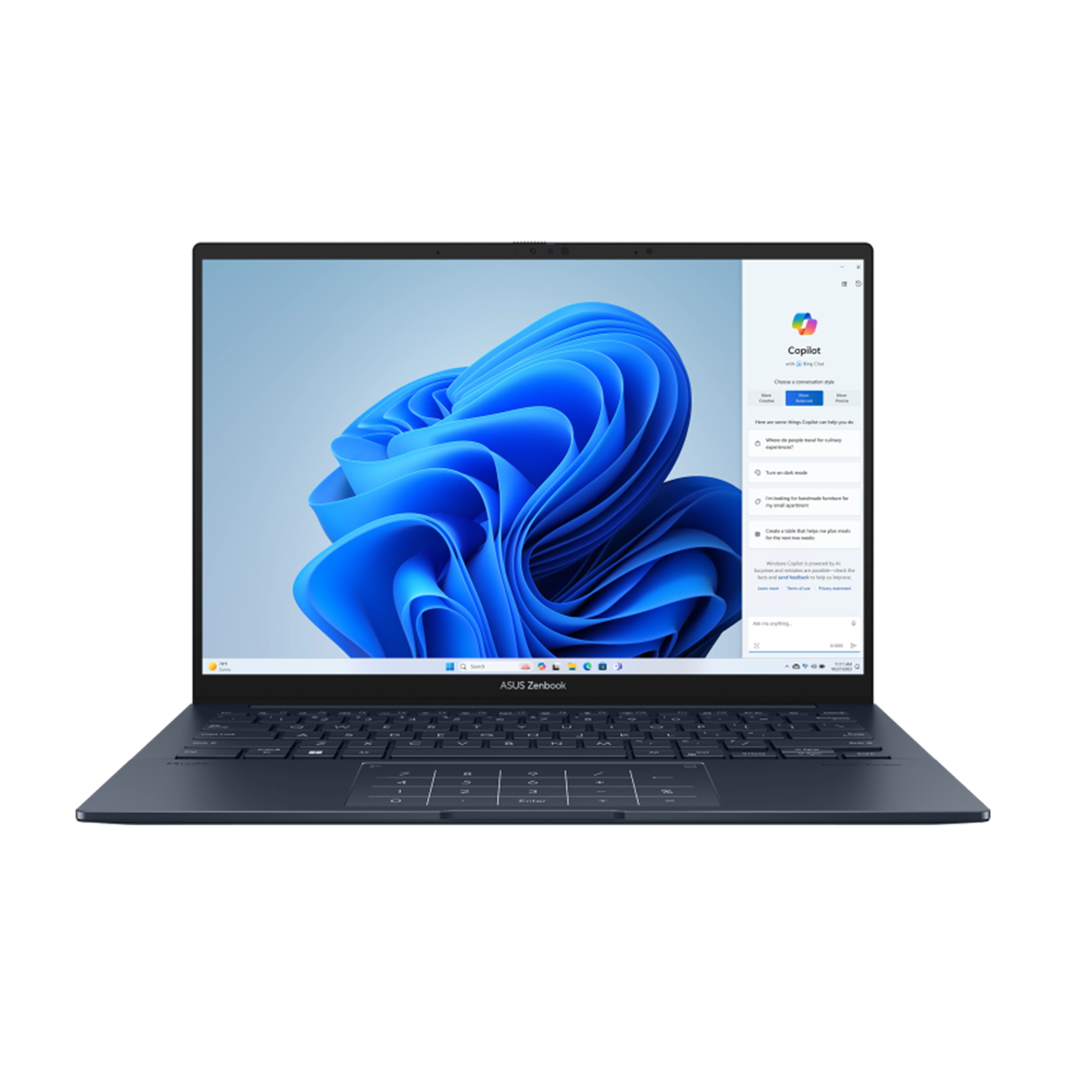 لپ تاپ ایسوس 14 اینچی مدل Zenbook 14 OLED UX3405MA Ultra 7 155H 32GB 1TB فاقد Numeric Pad 