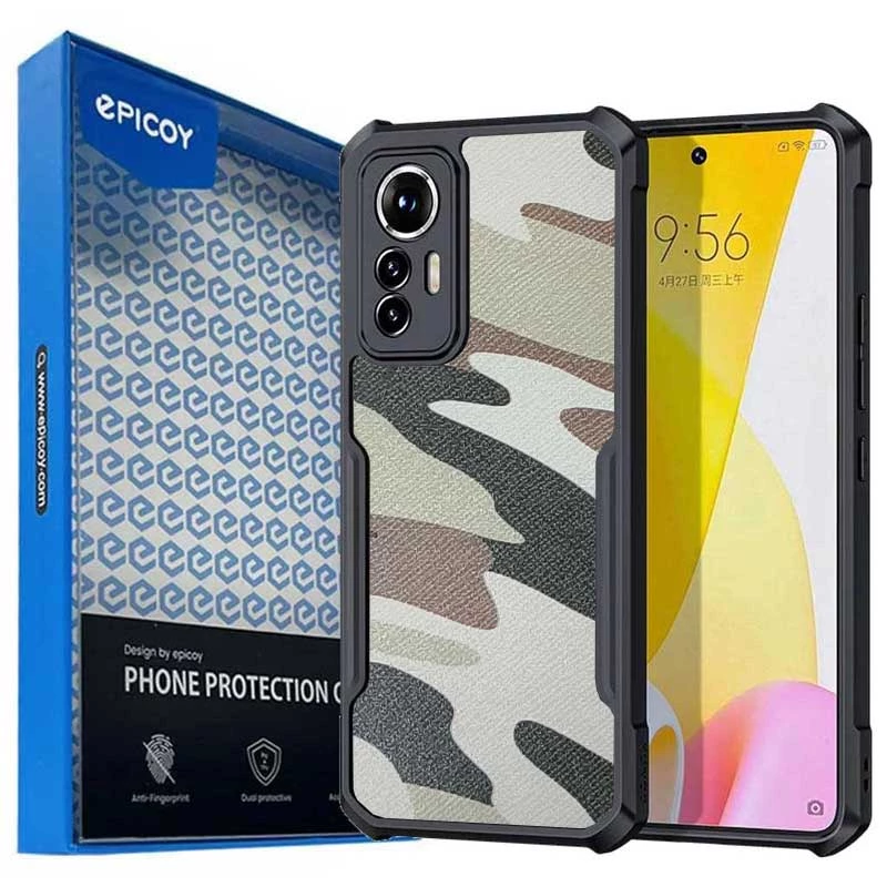 کاور اپیکوی گوشی موبایل شیائومی Mi 12 - Mi 12X - Mi 12s مدل Xundd Camouflage-طوسی ارتشی