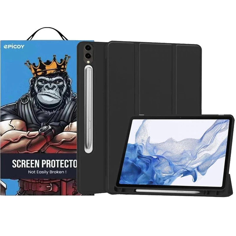 کیف کلاسوری اپیکوی تبلت سامسونگ Galaxy Tab S10 Ultra -S9 Ultra -S8 Ultra مدل Smart-زرد