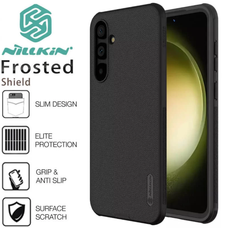 کاور گوشی موبایل سامسونگ Galaxy A15 نیلکین مدل super frosted shield-مشکی مات