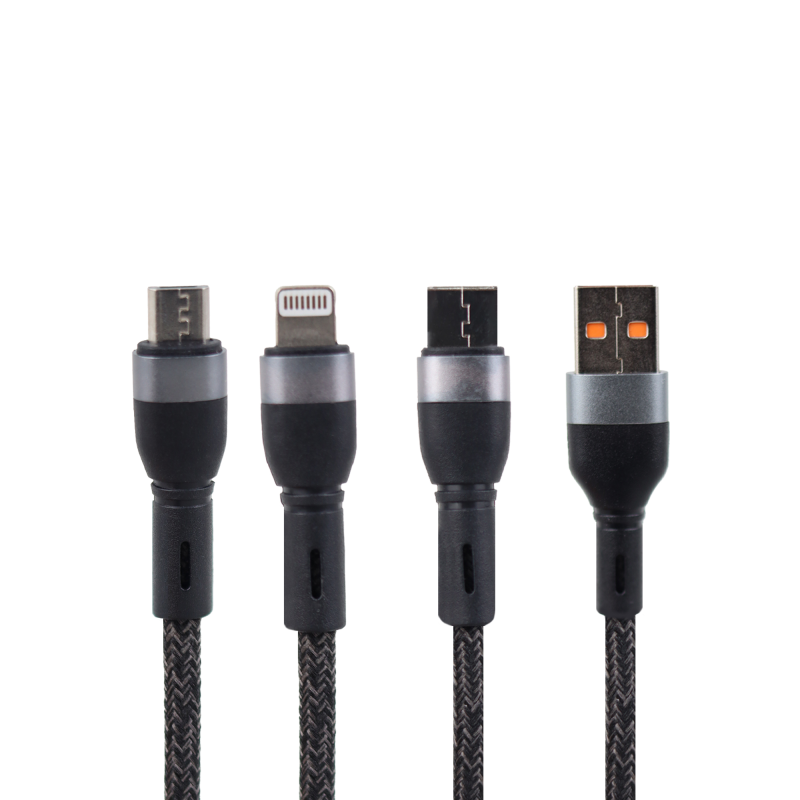 کابل تبدیل USB به لایتنینگ / USB-C / micro USB مدل SY8 طول 1.2 متر