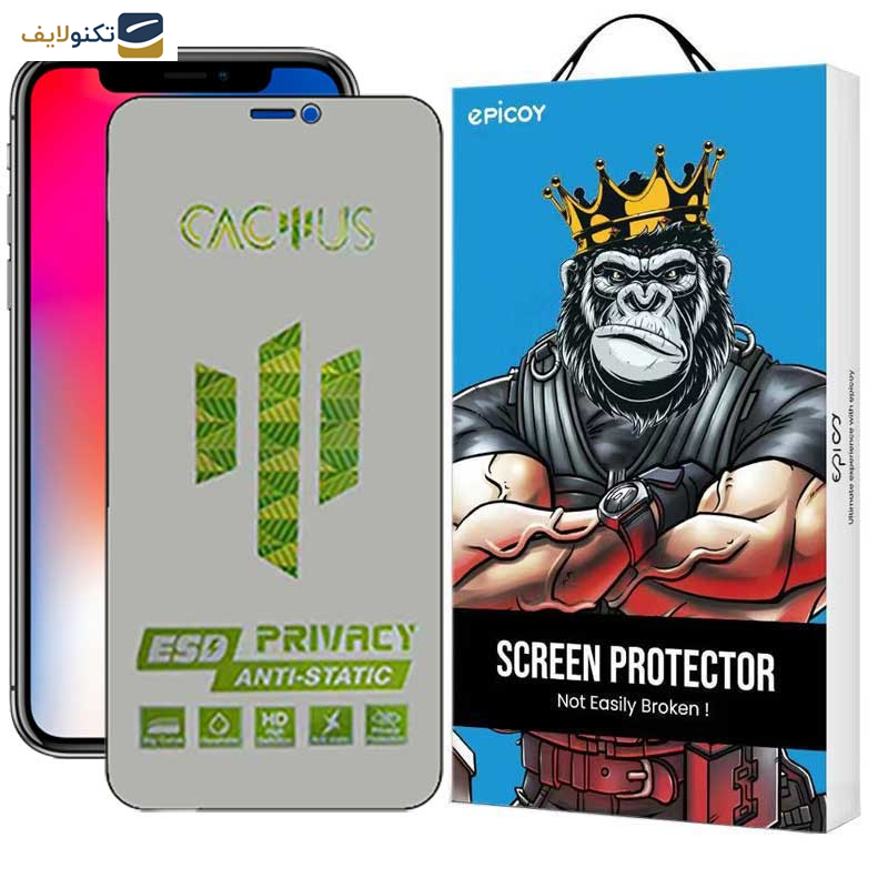  محافظ صفحه نمایش حریم شخصی اپیکوی مدل Cactus-ESD-Privacy مناسب برای گوشی موبایل اپل iPhone Xs/ X