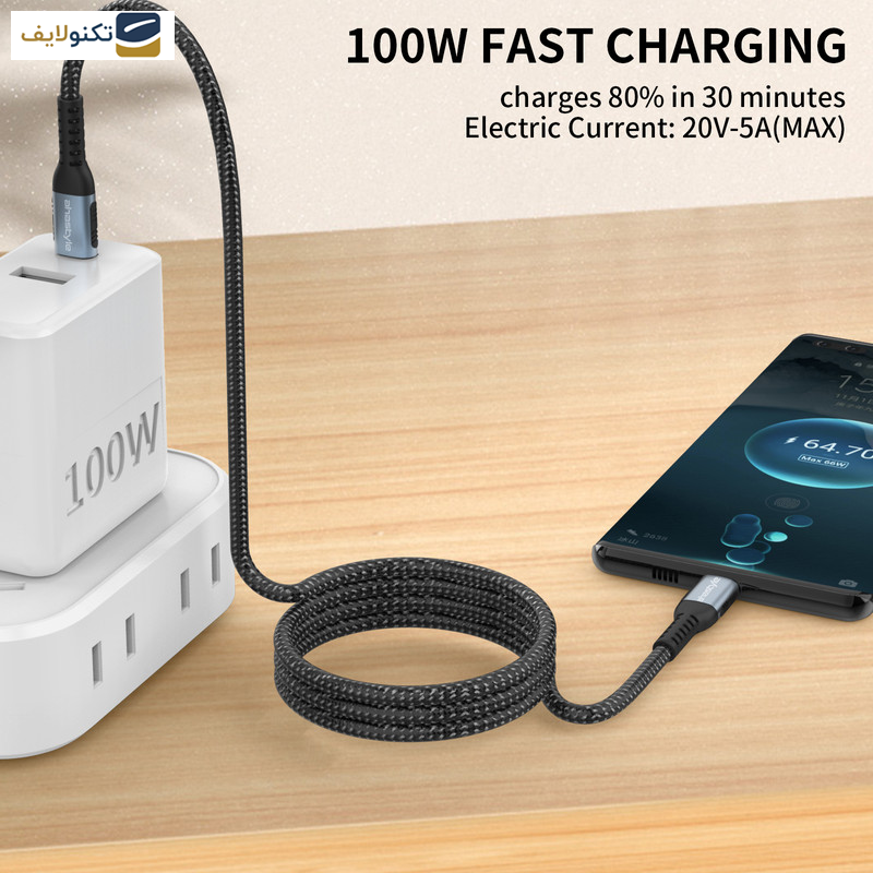 کابل USB-C آهااستایل مدل XC01 - 100W طول 1 متر