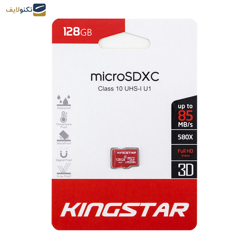 کارت حافظه microSDXC کینگ استار مدل 580X کلاس 10 استاندارد UHS-I U1 سرعت 85MBps ظرفیت 128 گیگابایت