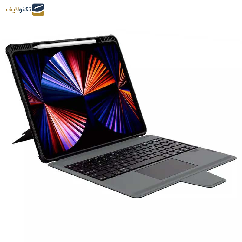 کیف کلاسوری کیبورد دار نیلکین مدل Bumper Combo Keyboard مناسب برای تبلت اپل iPad Air 13 2024 / iPad Pro 12.9 2022 / 2021 / 2020