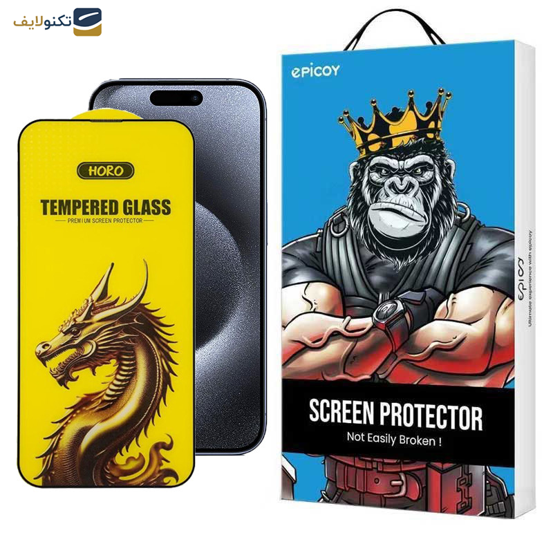 محافظ صفحه نمایش اپیکوی مدل Golden Dragon مناسب برای گوشی موبایل اپل iPhone 15 Pro