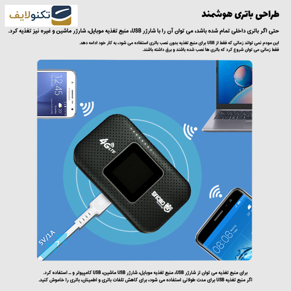 مودم 4G LTE قابل حمل اسفیورد مدل M750