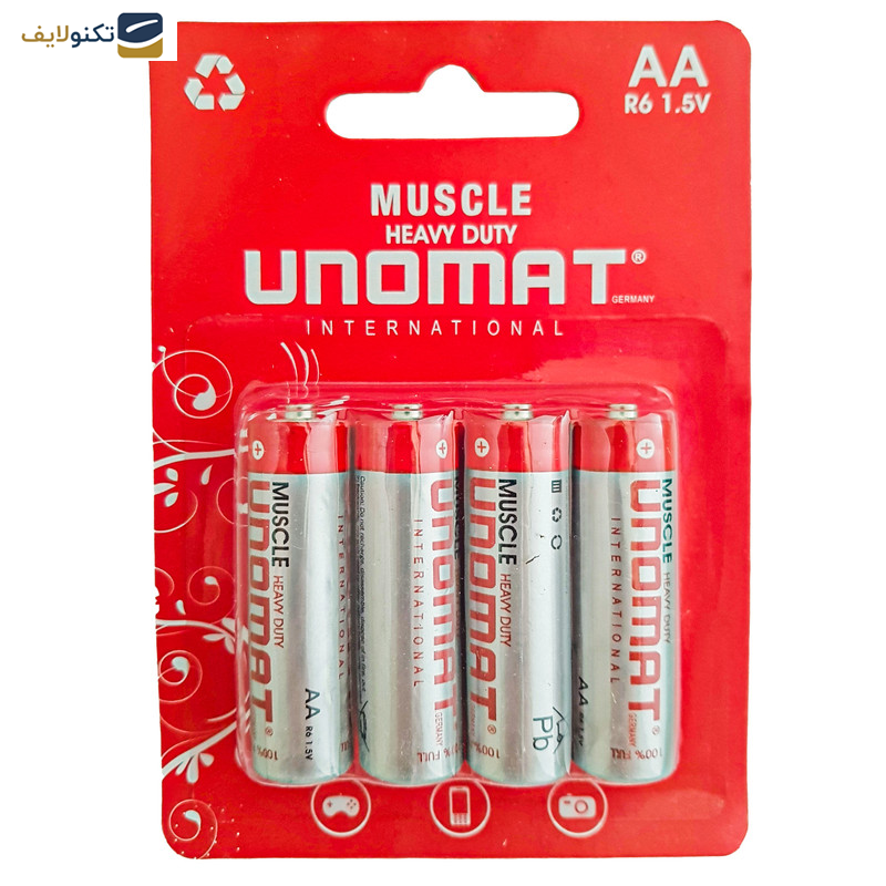 باتری قلمی یونومات مدل MUSCLE HEAVY DUTY بسته 4 عددی