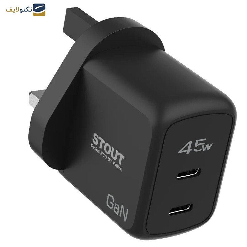  شارژر دیواری 45 وات پاوا مدل Stout Gan Travel Charger  