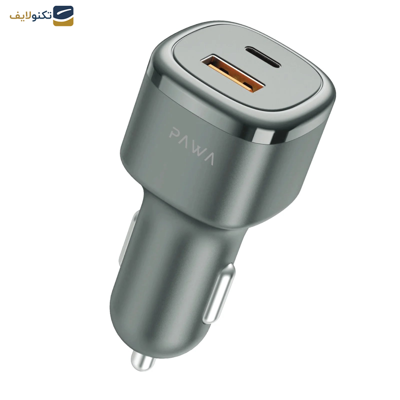 شارژر فندکی 50 وات پاوا مدل Solid Car Charger به همراه کابل USB-C 