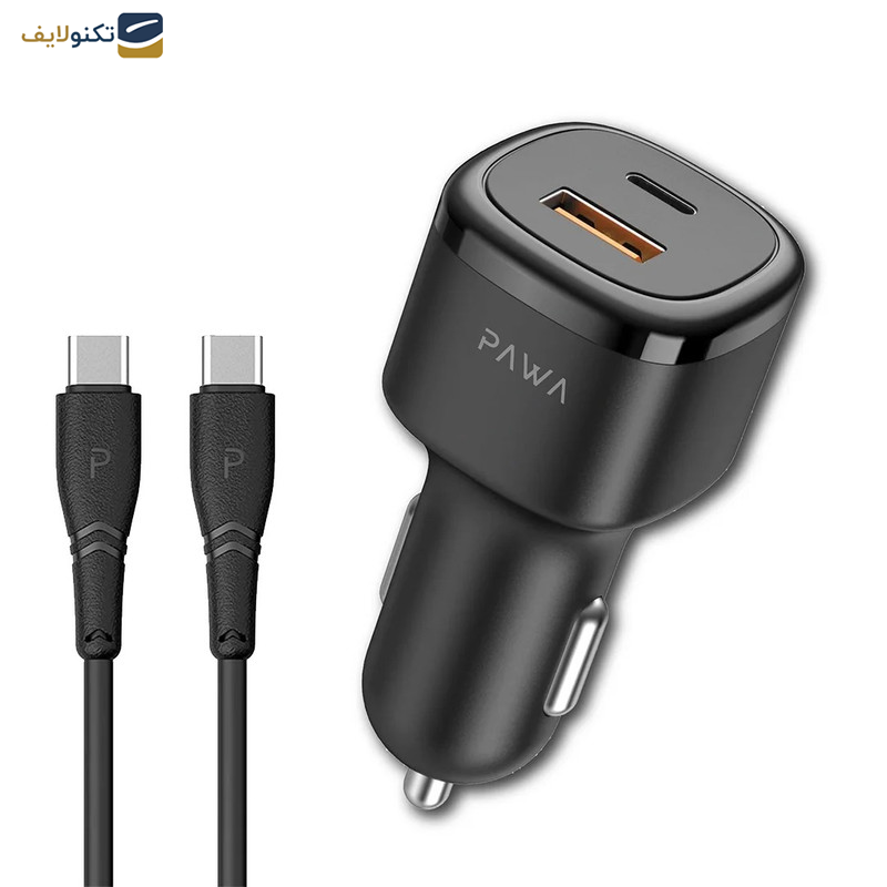  شارژر فندکی 48 وات پاوا مدل Solid CarCharger  به همراه کابل USB-C 