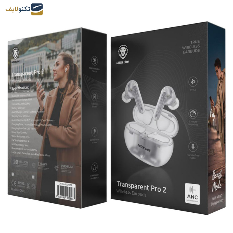 هدفون بلوتوثی گرین لاین مدل Transparent Pro 2