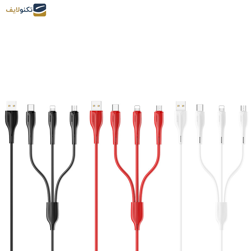 کابل تبدیل USB به microUSB /لایتنینگ /USB-C یوسمز مدل US-SJ374 U38 طول 1 متر