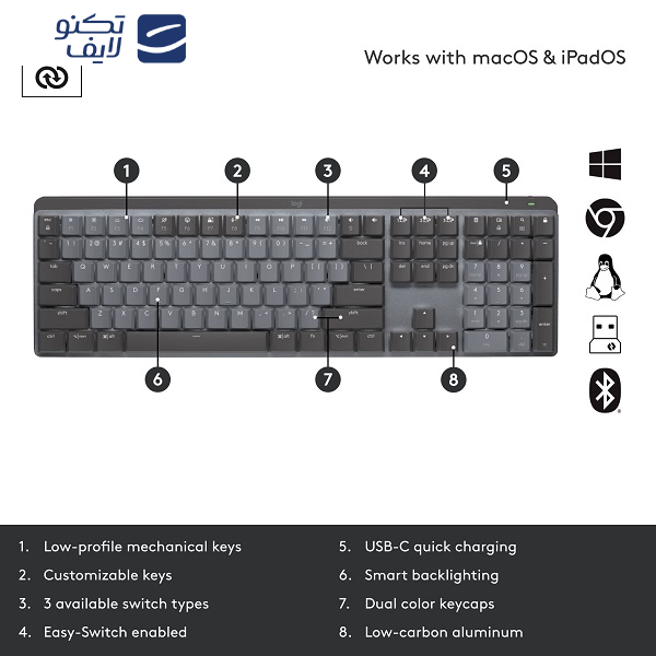 کیبورد لاجیتک مدل  MX MECHANICAL TACTILE