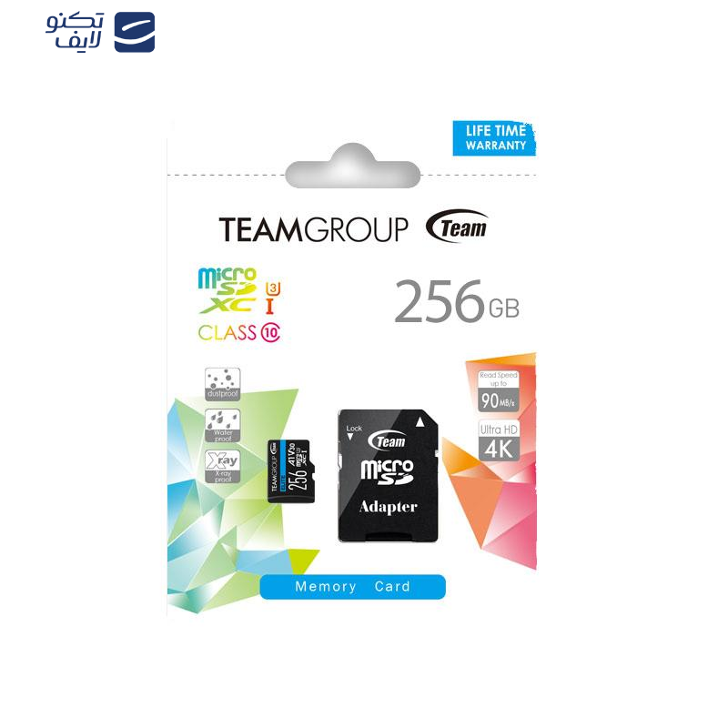 کارت حافظه microSDXC تیم گروپ مدل ELITE کلاس 10 استاندارد UHS-I U3 سرعت 90MBps ظرفیت 256 گیگابایت