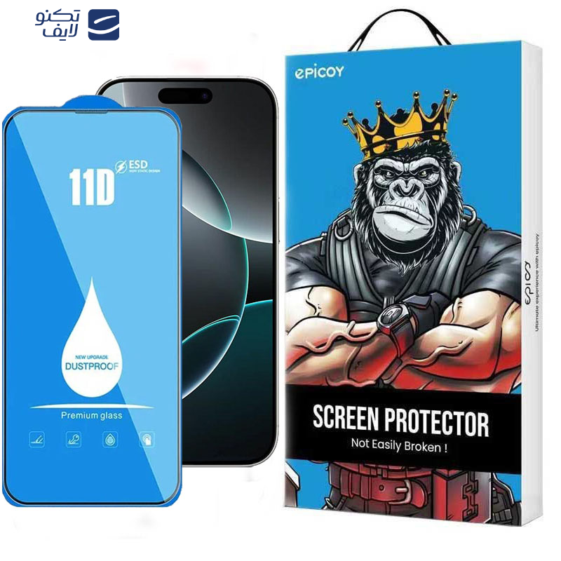 محافظ صفحه نمایش 11D اپیکوی مدل Blue ESD مناسب برای گوشی موبایل اپل iPhone 16 Pro 