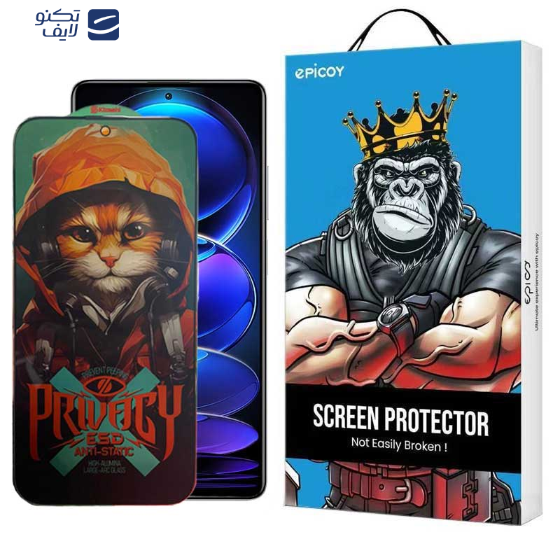 محافظ صفحه نمایش حریم شخصی اپیکوی مدل Privacy Hoodie Cat مناسب برای گوشی موبایل شیائومی Redmi Note 12 Pro Plus/ Note 12 Pro 5G /Note 12 Pro 4G/ Note 12 5G /Note 12 4G/Note 12 (China)