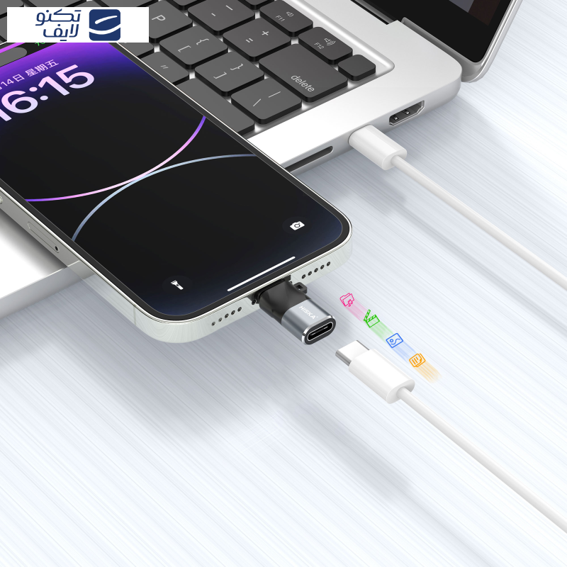 مبدل OTG USB-C به لایتنینگ هیسکا مدل H7