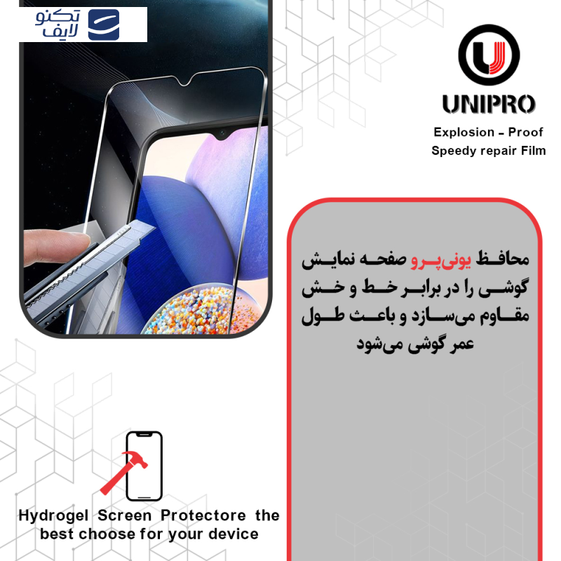 محافظ صفحه نمایش شفاف یونی پرو مدل Explosion Proof مناسب برای گوشی موبایل ریلمی 12 Pro Plus