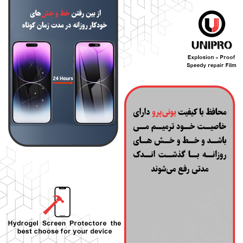 محافظ صفحه نمایش شفاف یونی پرو مدل Explosion Proof مناسب برای گوشی موبایل سامسونگ Galaxy S24 Ultra